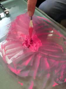 Preparing pink tantric pigment